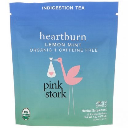 Pink Stork, ハートバーンプレネイタルティー、カフェインフリー、生分解性15袋