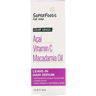 Petal Fresh, Pure, SuperFoods for Hair, Color Shield Leave-In Hair Serum, Acai, Vitamin C & Macadamia Oil, 2 fl oz (60 ml)