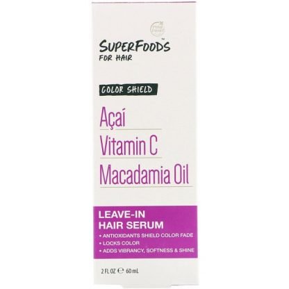 Petal Fresh, Pure, SuperFoods for Hair, Color Shield Leave-In Hair Serum, Acai, Vitamin C & Macadamia Oil, 2 fl oz (60 ml)