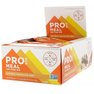 ProBar, プロテインバー、ミール、オートミールチョコレートチップ、12本、各85 g（3 oz）