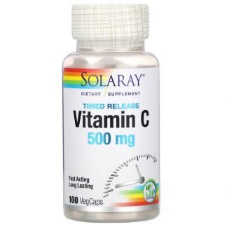 Solaray, ビタミンC、持続放出、500mg、ベジカプセル100粒