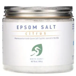 White Egret Personal Care, エプソム塩、かんきつ系、16 oz (454 g)