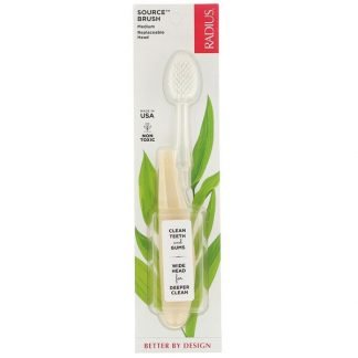 RADIUS, Source Toothbrush, Medium, 1 Replaceable Head Toothbrush