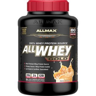 ALLMAX Nutrition, AllWhey（オールホエイ）ゴールド、100％ホエイプロテインソース、塩キャラメル、2.27 kg。