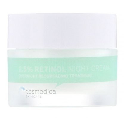 Cosmedica Skincare, 2.5% レチノールナイトクリーム、オーバーナイトリサーフェイシングトリートメント、1.76オンス (50 g)