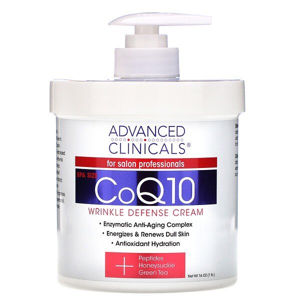 Advanced Clinicals, CoQ10, Wrinkle Defense Cream, 16 oz (454 g)