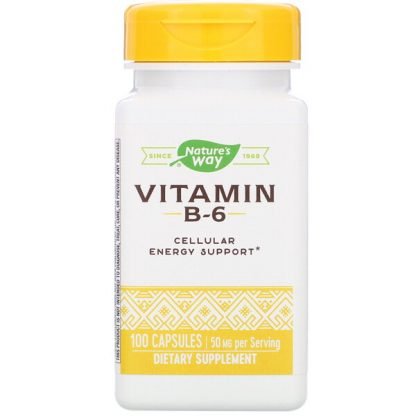 Nature's Way, Vitamin B-6, 50 mg, 100 Capsules