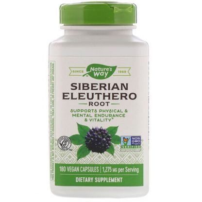Nature's Way, エゾウコギ、根、1275 mg、植物性カプセル180粒
