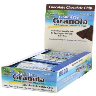 Coconut Secret, Crunchy Grain Free Granola Bar, Chocolate Chocolate Chip, 12 Bars, 1.2 oz (34 g) Each