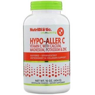 NutriBiotic, イミューン、カルシウム入りHypo-Aller C（ハイポアレルC）ビタミンC 、マグネシウム、カリウムおよび亜鉛、454g（16oz）