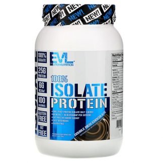 EVLution Nutrition, 100％アイソレートプロテイン、ダブルリッチチョコレート、726g（1.6ポンド）