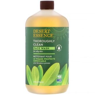 Desert Essence, すっきり、きれいに洗うフェイスウォッシュ - オリジナル、オイリー&混合肌用、32液量オンス(946 ml)