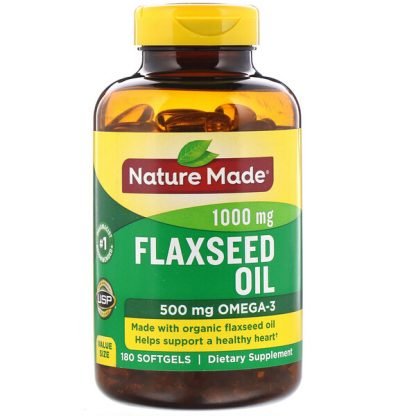 Nature Made, 亜麻仁油、1000mg、ソフトジェル180錠