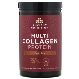 Dr. Axe / Ancient Nutrition, マルチコラーゲン配合プロテイン、チョコレート、525g（1.2lbs）