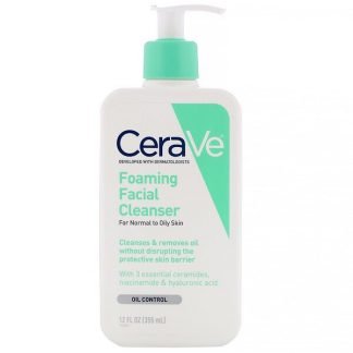 CeraVe, フォーミングフェイシャルクレンザー、普通肌～オイリー肌用、355ml（12液量オンス）