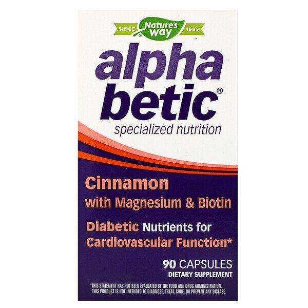 Nature's Way, アルファべティック、シナモン、マグネシウム & ビオチン配合、90 錠
