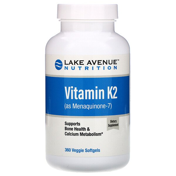 Lake Avenue Nutrition, ビタミンK2(メナキノン-7)、50mcg、植物性ソフトジェル360粒