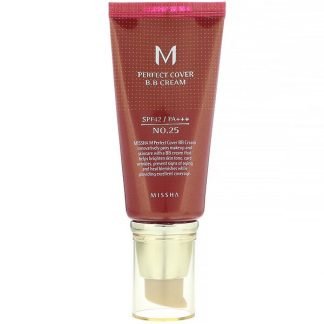 Missha, M Perfect Cover B.B Cream, SPF 42 PA+++, No. 25 Warm Beige, 1.7 oz (50 ml)
