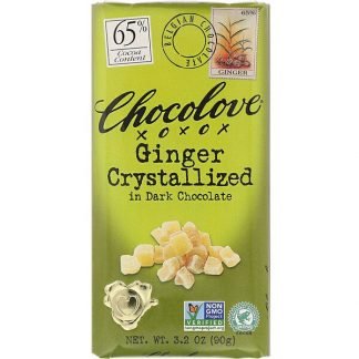 Chocolove, ダークチョコレート 結晶化ジンジャー入り, 3.2 オンス (90 g)