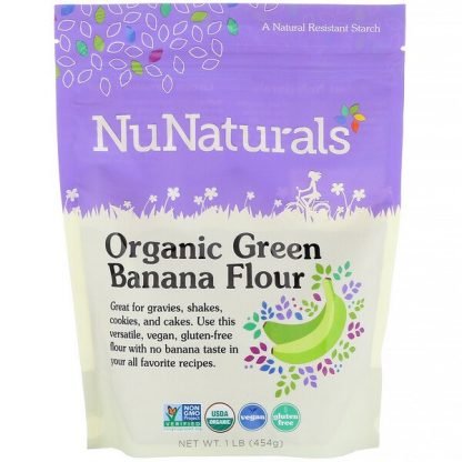 NuNaturals, オーガニックグリーンバナナ粉、1ポンド (454 g)