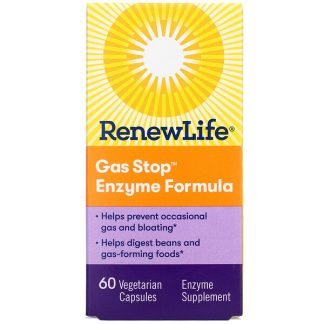 Renew Life, Gas Stop（ガスストップ）酵素フォーミュラ、ベジカプセル60粒