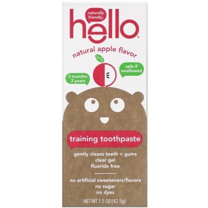 Hello, Training Toothpaste, Fluoride Free, Natural Apple Flavor, 1.5 oz (42.5 g)