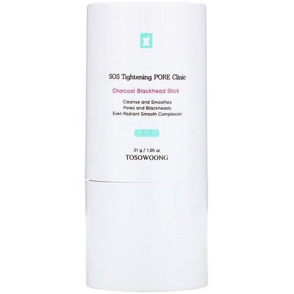 Tosowoong, SOS毛穴引き締めクリニック炭ブラックヘッドスティック、1.05オンス (31 g)