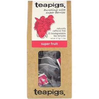 TeaPigs, Bursting with Super Berries, Super Fruit, Caffeine Free, 15 Tea Temples, 1.3 oz (37.5 g) (Discontinued Item)