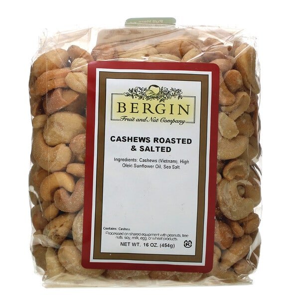 Bergin Fruit and Nut Company, Cashews Roasted & Salted, 16 oz (454 g)