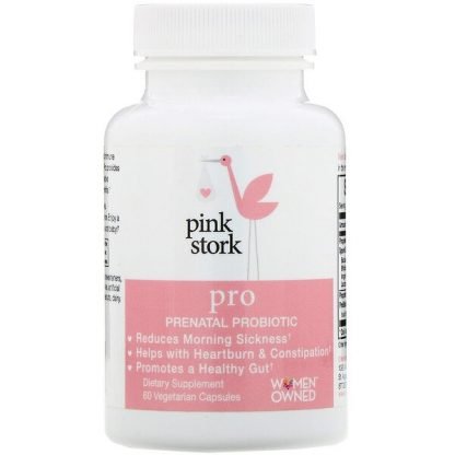 Pink Stork, プロ、プレネイタルプロバイオティクス、植物性カプセル60粒 (Discontinued Item)