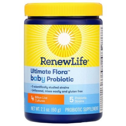Renew Life, Ultimate Flora（アルティメットフローラ）、ベビープロバイオティクス、40億の活性培養、2.1oz（60g）