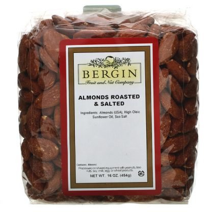 Bergin Fruit and Nut Company, アーモンド・ロースト＆塩味、 16オンス (454 g)