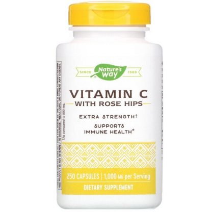 Nature's Way, Vitamin C with Rose Hips, Extra Strength, 1,000 mg, 250 Capsules