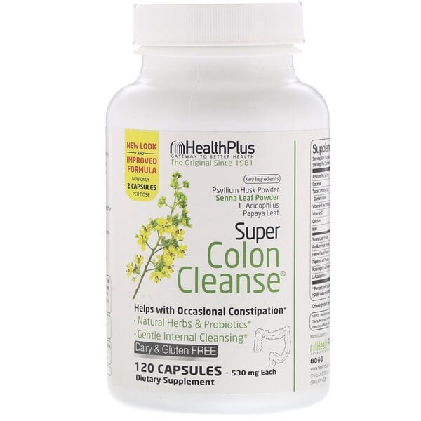 Health Plus, スーパーコロンクレンズ、530mg、カプセル120粒