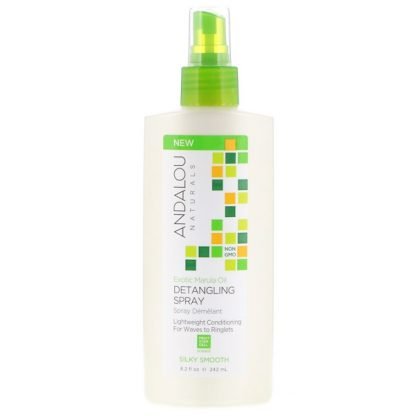 Andalou Naturals, エキゾチックマルラオイル、もつれた髪をほぐすシルキースムーススプレー、242ml