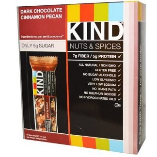 KIND Bars, ナッツ & スパイス, ダークチョコレート・シナモン・ペカン, 12 本, 各 1.4 オンス (40 g)