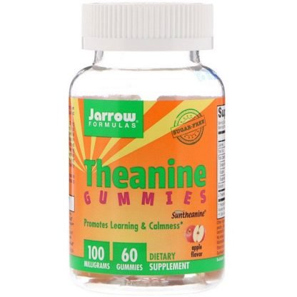 Jarrow Formulas, Theanine Gummies, Sugar Free, Apple Flavor, 100 mg, 60 Gummies