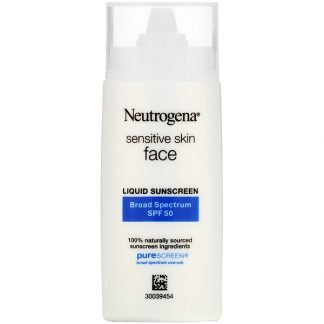 Neutrogena, Sensitive Skin, Face,  Liquid Sunscreen, SPF 50, 1.4 fl oz (40 ml)