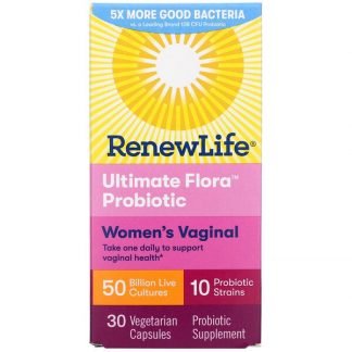 Renew Life, Ultimate Flora Probiotic, Women's Vaginal, 50 Billion Live Cultures, 30 Vegetarian Capsules