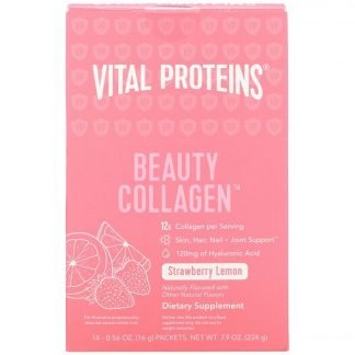 Vital Proteins, ビューティーコラーゲン、ストロベリーレモン、14パケット、各0.56オンス (16 g)