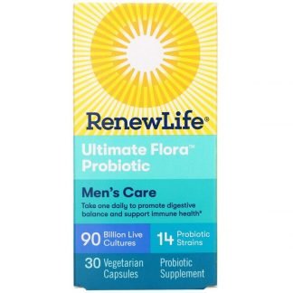 Renew Life, Ultimate Flora Probiotic, Men's Care, 90 Billion Live Cultures, 30 Vegetarian Capsules