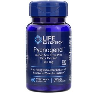 Life Extension, ピクノジェノール、フランス海岸松樹皮エキス、100 mg、ベジタリアン用カプセル60錠