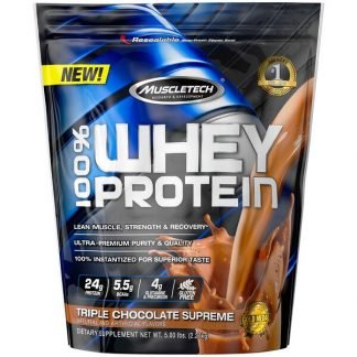 Muscletech, ホエイタンパク質100％、トリプルチョコレートスプリーム、2.27kg（5ポンド）