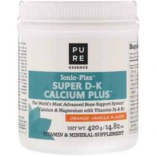 Pure Essence, イオニックフィズ スーパー D-K カルシウム プラス、オレンジバニラ、14.82 oz (420 g)