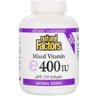 Natural Factors, ミックスタミン E、400 IU、ソフトジェル 240 錠