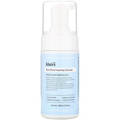 Dear, Klairs, リッチモイスト フォーミングクレンザー（泡立ち洗顔料）、3.4 fl oz (100 ml)