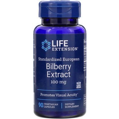 Life Extension, 標準化ヨーロッパ・ビルベリーエキス、100 mg、ベジカプセル90錠