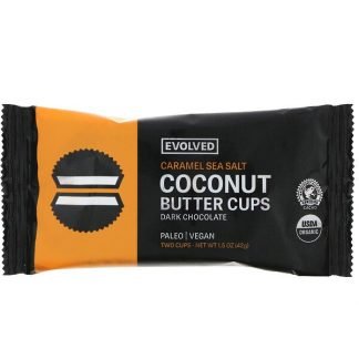 Evolved Chocolate, ダークチョコレート、ココナッツバターカップ、カラメルシーソルト、2カップ、1.5 oz (42 g)