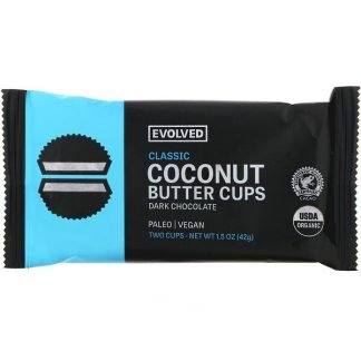 Evolved Chocolate, ダークチョコレート、ココナッツバターカップ、クラシック、2カップ、1.5 oz (42 g)