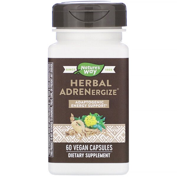 Nature's Way, Herbal Adrenergize, Adaptogenic Energy Support, 60 Vegan Capsules